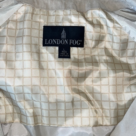 London Fog Trench Walking Car Rain Coat Tan Size Large L - Picture 3 of 10